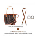 Brown cross-shoulder strap with modified D buckle for tote bag replacement