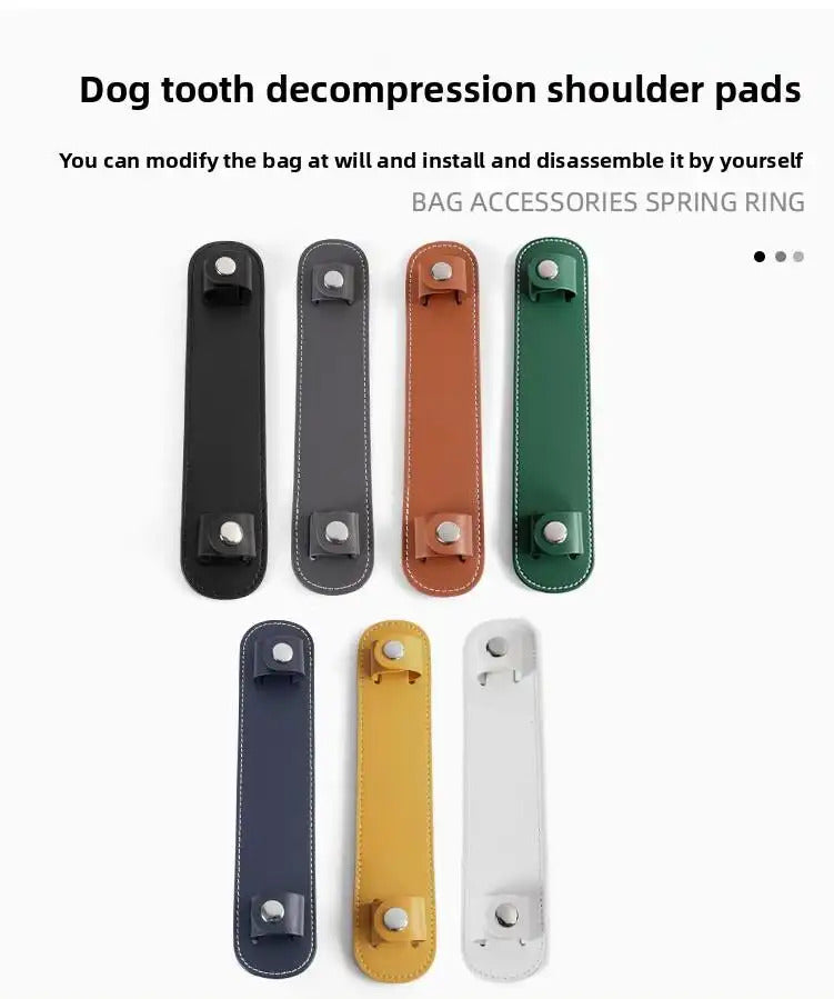 Dog tooth decompression shoulder pads in 7 colors for bag strap comfort and customization