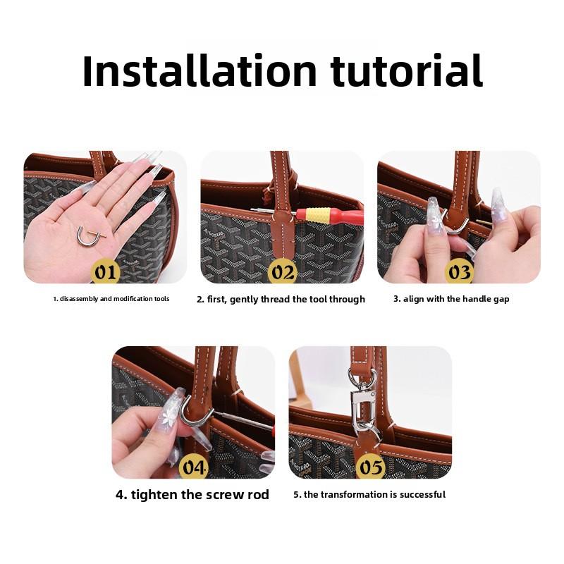 Step-by-step bag strap replacement tutorial with tools and hardware installation