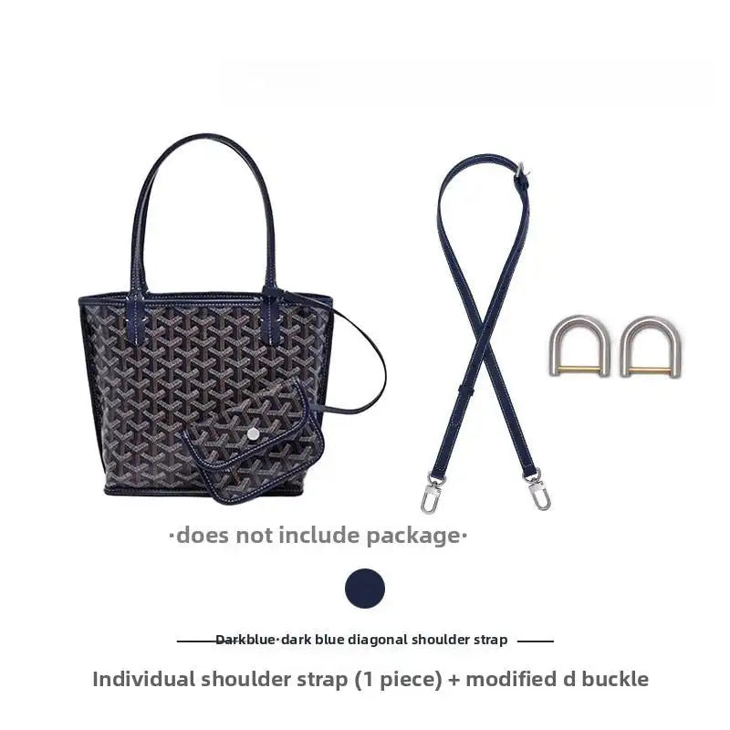 Dark blue diagonal shoulder strap with modified D buckle for bag replacement