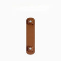 Tan leather bag strap replacement with silver hardware and contrast stitching