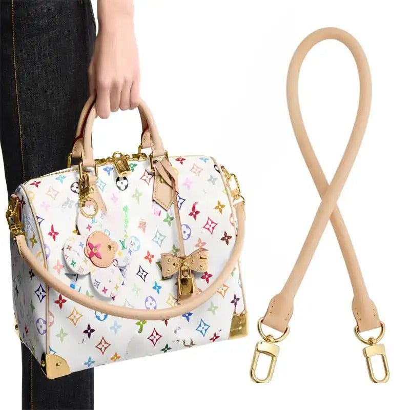 White multicolor monogram bag with tan leather strap replacement accessory