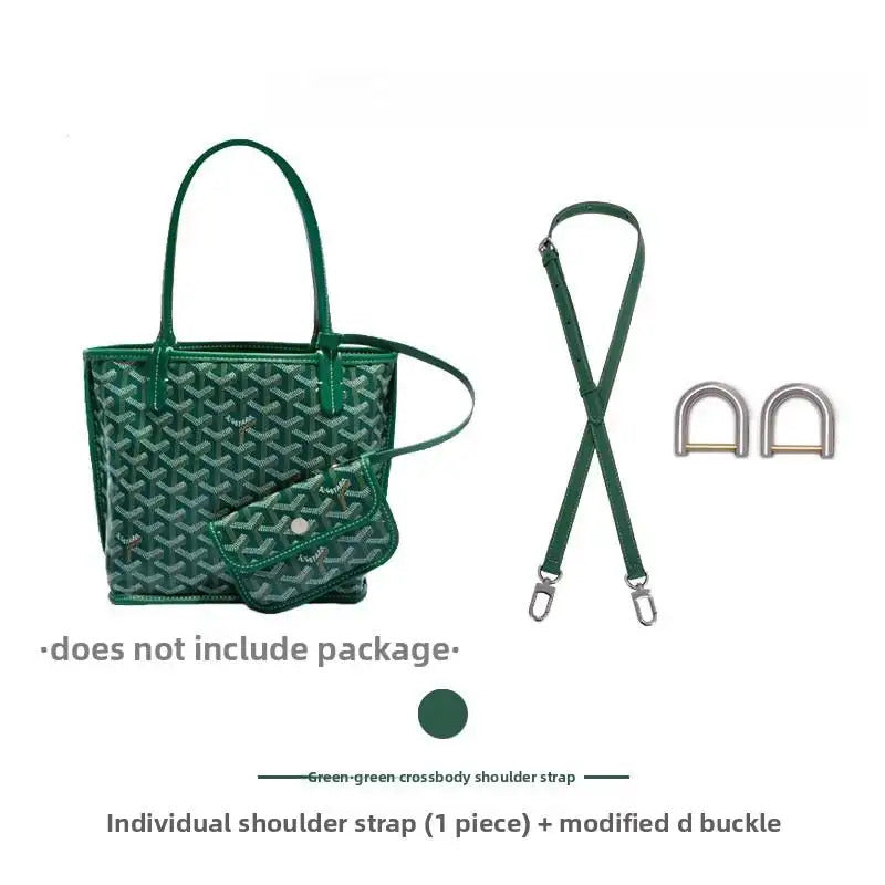 Green crossbody shoulder strap with modified D buckle for bag refresh