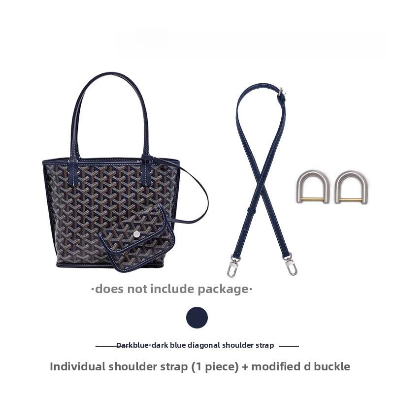Dark blue diagonal shoulder strap with modified D-buckle for tote bag replacement